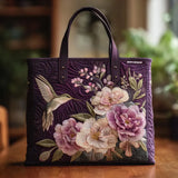 Artisanal Quilted Bag - Hummingbird & Orchid Design