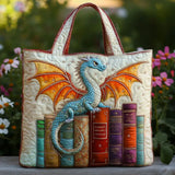 Geantă quiltată cu dragon smarald - Gardianul cărților