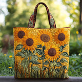 Geantă de umăr clasică cu motive florale de floarea-soarelui