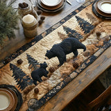 Runner de masă cu quilt-uri pentru Familie cu Urs Negru