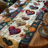 Runner de masă din quilt cu design floral
