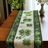 Runner de masă din quilt cu design de pădure smarald