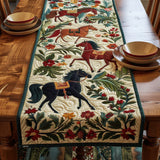 Runner de masă din quilt cu design ecvestru
