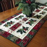 Runner de masă din quilt cu clopoței festive