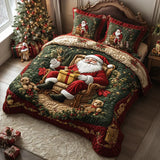 Set de lenjerie de pat cu quilt în 3 piese - Magia Crăciunului