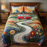 Set de lenjerie de pat vintage cu quilt - 3 piese