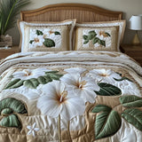 Set de lenjerie de pat 3 piese - Hibiscus Alb